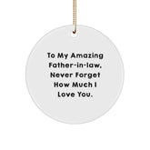 Funny Quotes for Father-in-law Gifts from Family Circle Ornament, Christmas Unique Ideas for Men - Image 1
